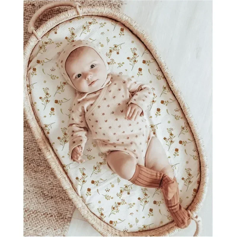 New Soft Breathable Muslin Cotton Baby Fitted Sheet Newborn Crib Bed Sheet Universal Solid Color Infants Cradle Flat Sheet