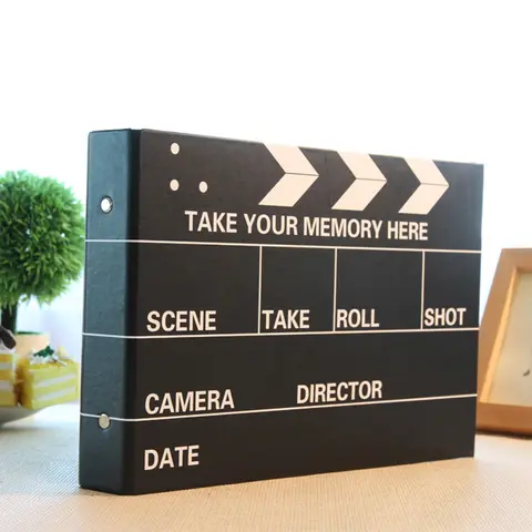 DIY 수제 블랙 페이지 빈티지 블랙 화이트 커버 사진 앨범, 웨딩 클래퍼 보드 스타일 사진 앨범 25 피스 DIY 수제 블랙 페이지 빈티지 블랙 화이트 커버 사진 앨범, 웨딩 클래퍼 보드 스타일 사진 앨범 25 피스