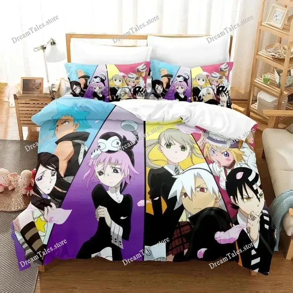 Soul Eater Bedding Set Single Twin Full Queen King Size Bed Set Adult Kid Bedroom Duvet Cover Sets 3D Print Anime Bed Sheet Sets
