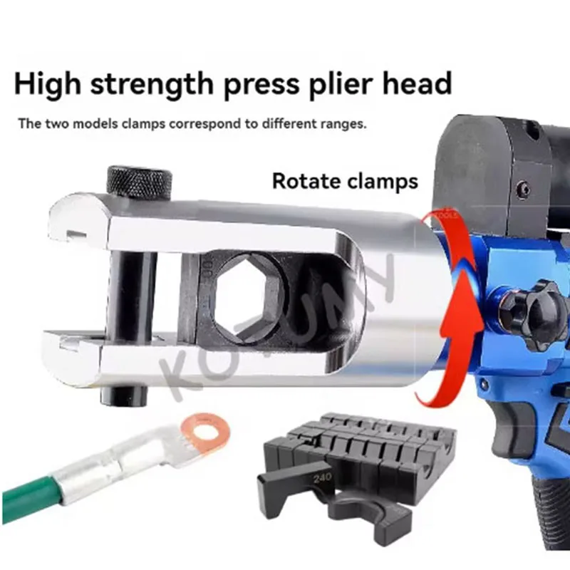 CM-400 Pinza idraulica elettrica Strumento di crimpatura alimentato a batteria ricaricabile 16-400mm2 Crimpatura terminale in alluminio rame