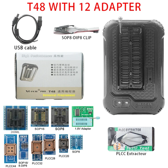 2021 Newest V10.8 TL866II Plus Universal minipro programmer TL866 nand flash AVR PIC Bios USB Programmer+ adapters fast shipping