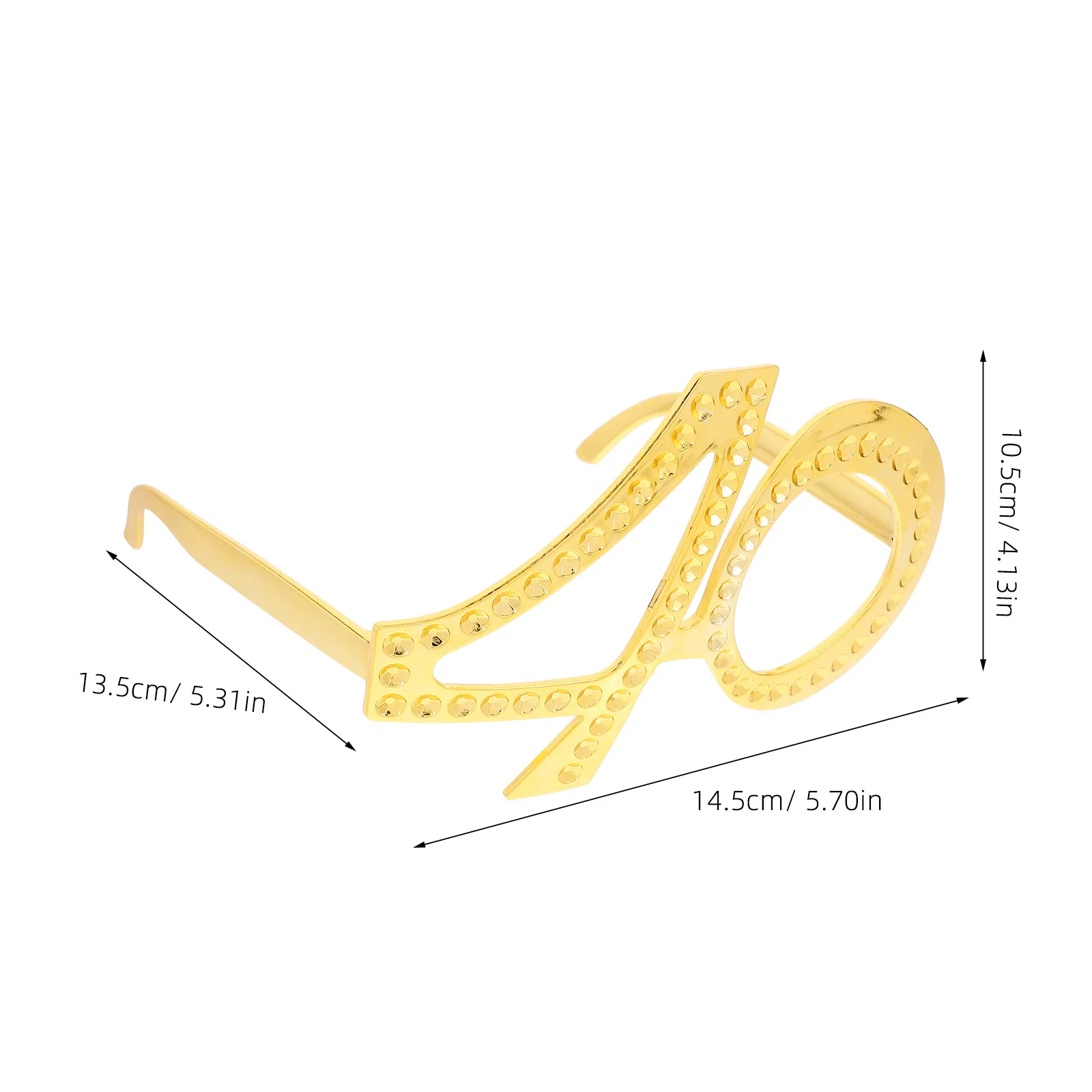 Gafas de 40 cumpleaños, 1 par de gafas novedosas de plástico, montura elegante para adultos, accesorios para fotografía de fiesta, gafas de sol divertidas para disfraz