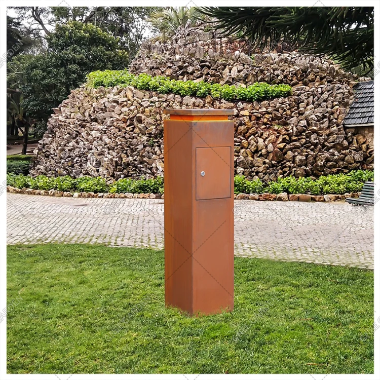 Custom Modern Metal Letter Box Durable Corten Steel Mailbox