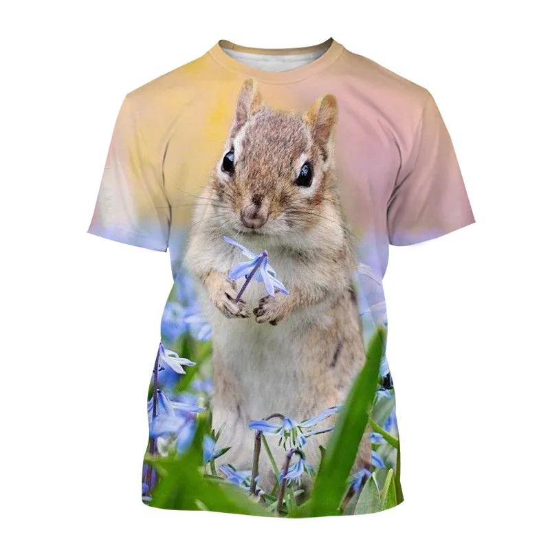 Squirrel Funny Animal 3D Print T-Shirts Men Women Casual Fashion Short Sleeve T Shirt Harajuku Male Tops Tees Man Clothing
