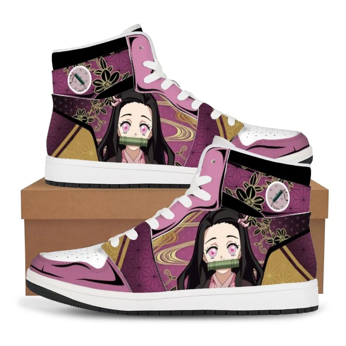 Anime Demon Slayer Kimetsu No Yaiba High Top Sneakers Couples Shoes Kamado Tanjirou Casual Board Shoes Birthday Festival Gift