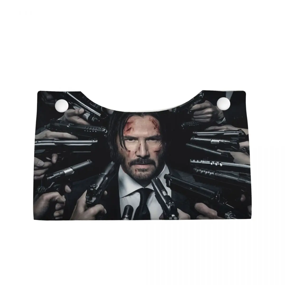 Custom John Wick Tissue Box Cover Rectangular PU Leather Keanu Reeves Movie Facial Tissues Holder for Car