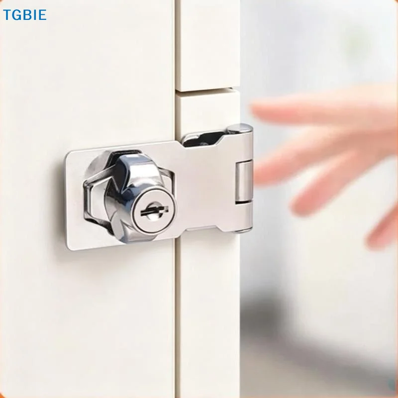【TL】Zinc Alloy Drawer Lock With 2 Keys Key Hasp Lock Safety Cabinet Cupboard Security Lock Locking Buckle Without Hole Drilling
