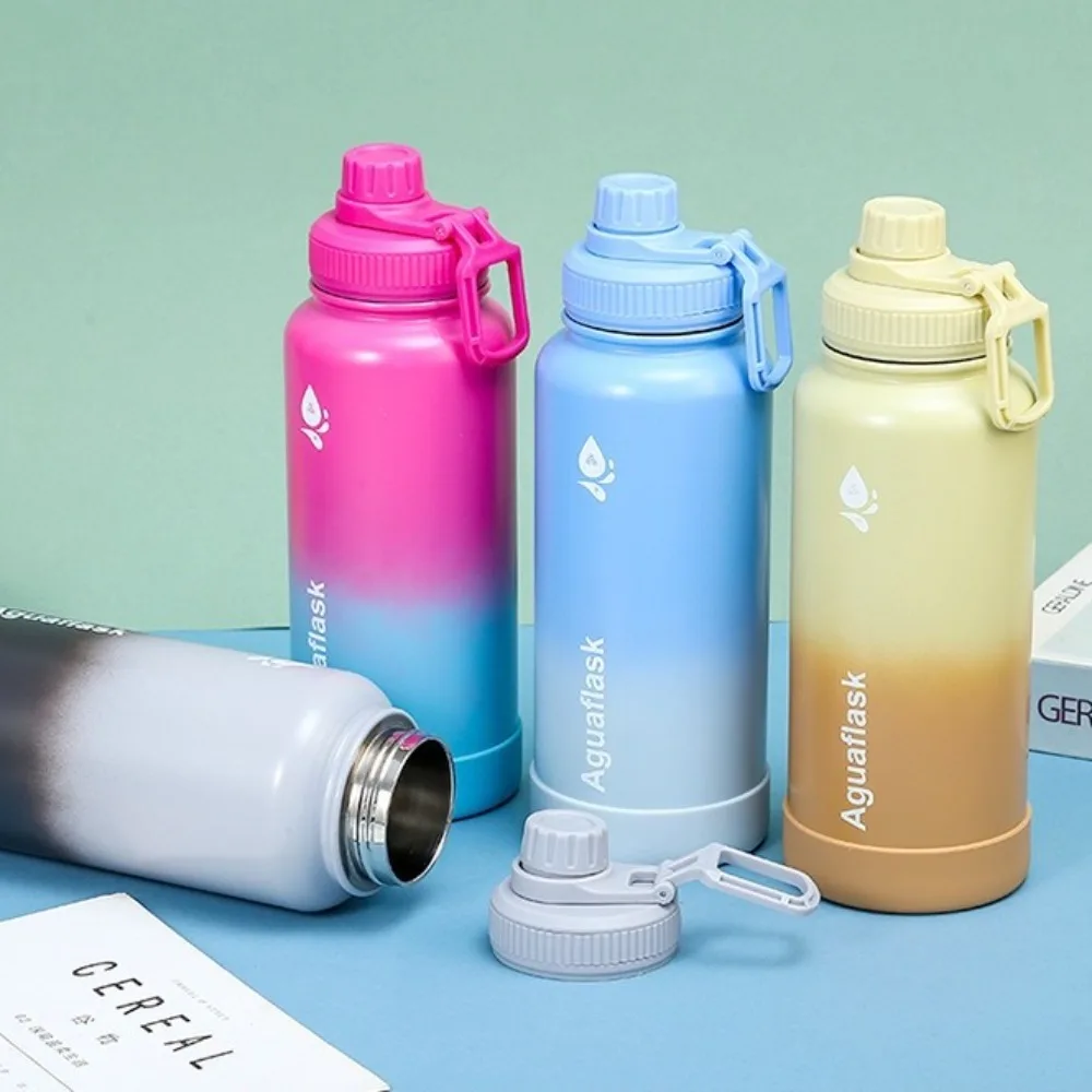 

Stainless Steel Sport Thermos Cup Gradient Large Capacity Insulated Water Bottle Leak-Proof 1L Vacuum Flask Outdoor Activities