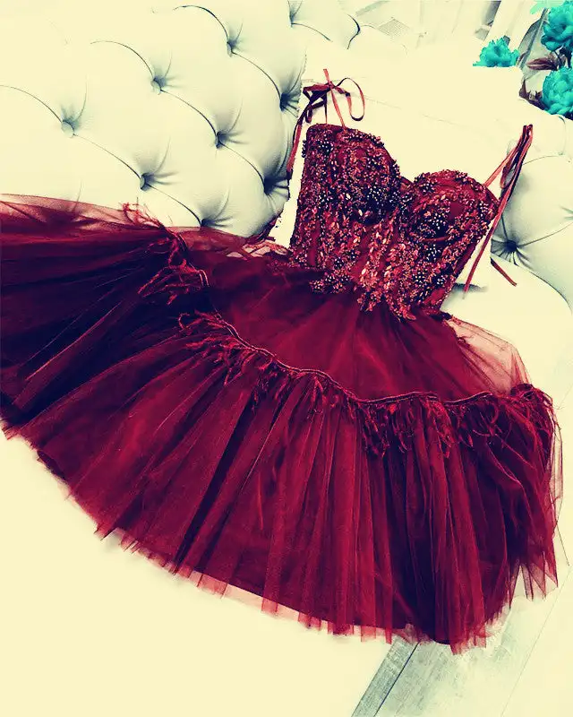 ANGELSBRIDEP Lace Corset Homecoming Dresses Tulle Ruffles Mini Party Pom Gowns Tulle Tutu Skirt Gothic Graduation Gowns