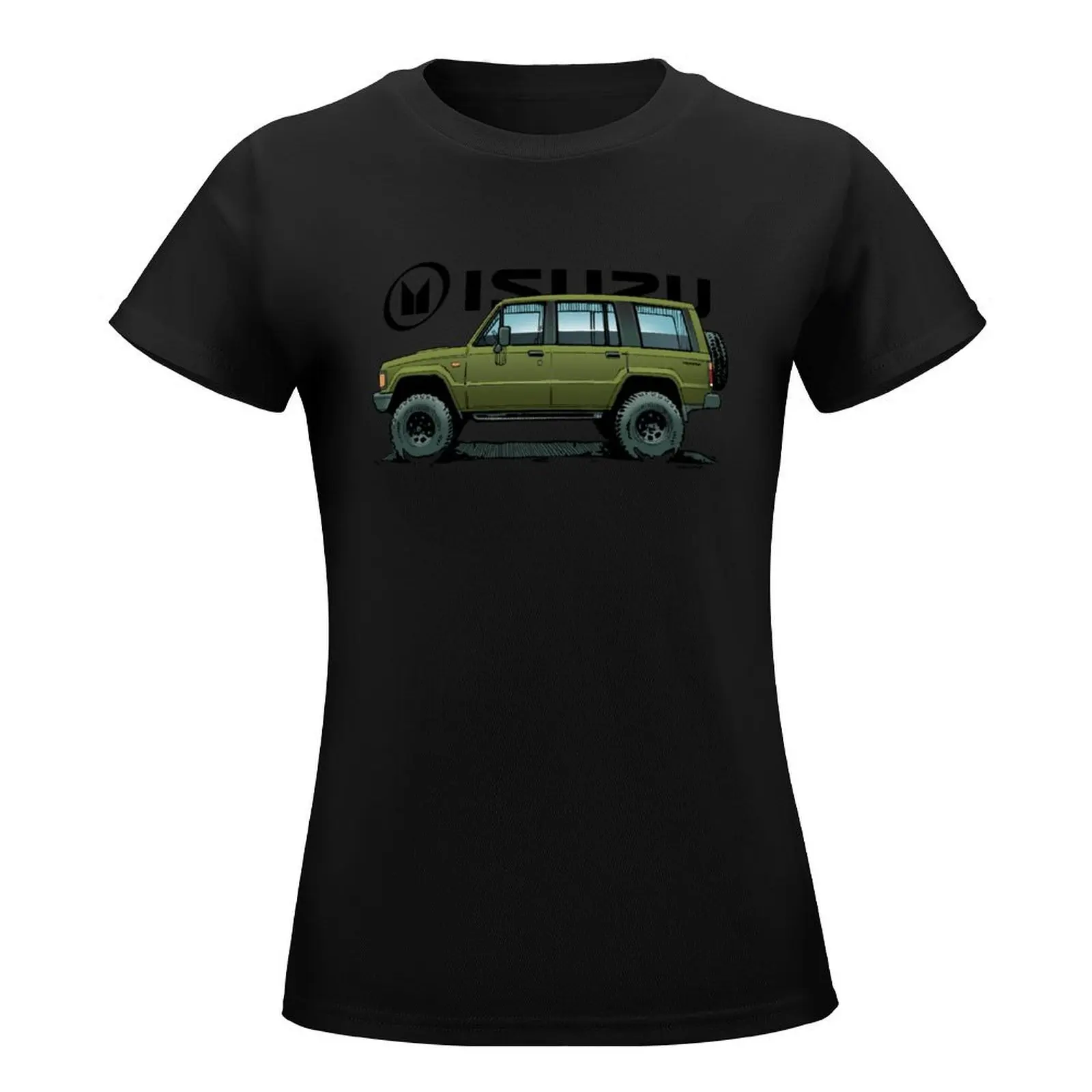 Isuzu Trooper - 4dr GEN 1 - Olive T-Shirt cute clothes anime clothes aesthetic clothes lady cropped t shirts for Women