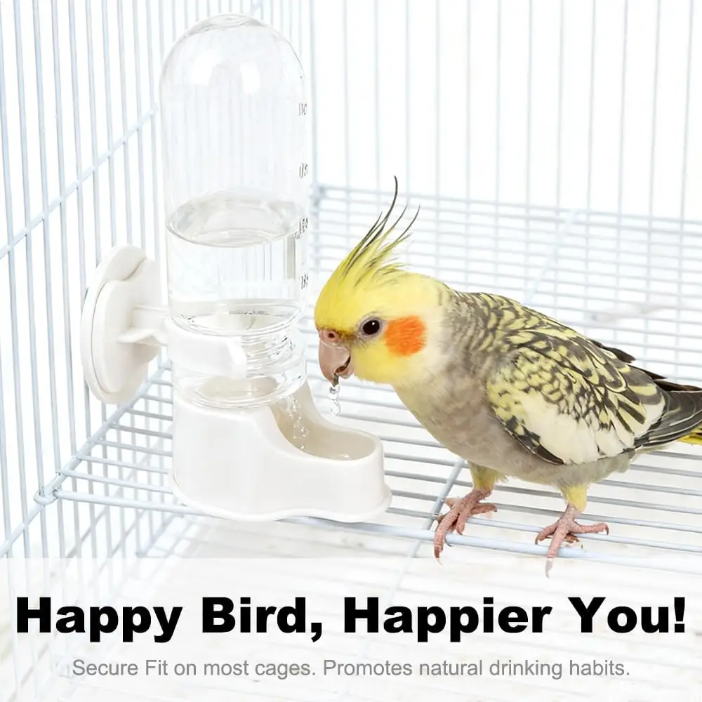 

Bird Water Dispenser for Cage, 3.7 FL OZ, Automatic Bird Water Feeder ABS Suspended Parrot Cage Food Bowl Drinker, for Parakeet