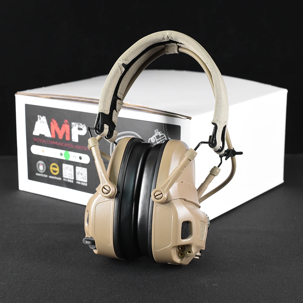 2023 Full Digital Dual DPS FCS-Tactical FMA AMP Tactical Headset Communication with V20/V60 PTT Military Accessory