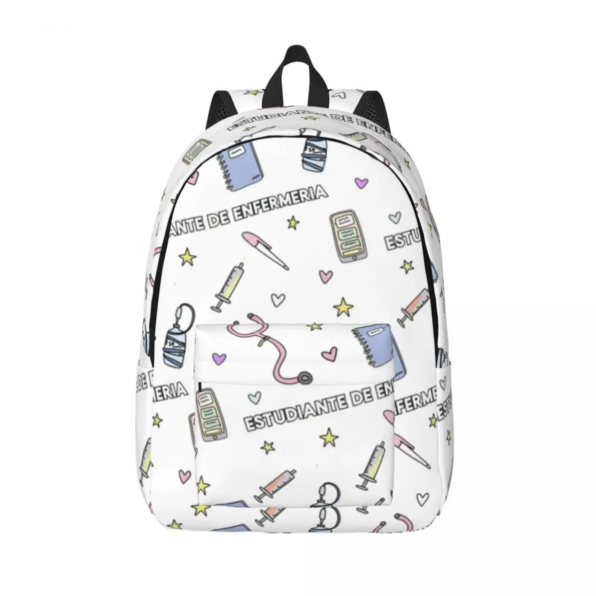 

Enfermera En Apuros Nurse Backpack for Men Women Cool High School Hiking Travel Daypack Laptop Computer Shoulder Bag Durable