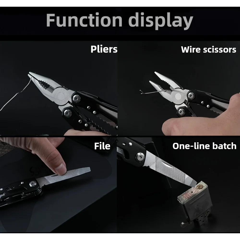 Stainless Steel Multi-tool Pliers Outdoor Combination Knife Pliers Folding Portable Multi-purpose Pliers Tools image 2