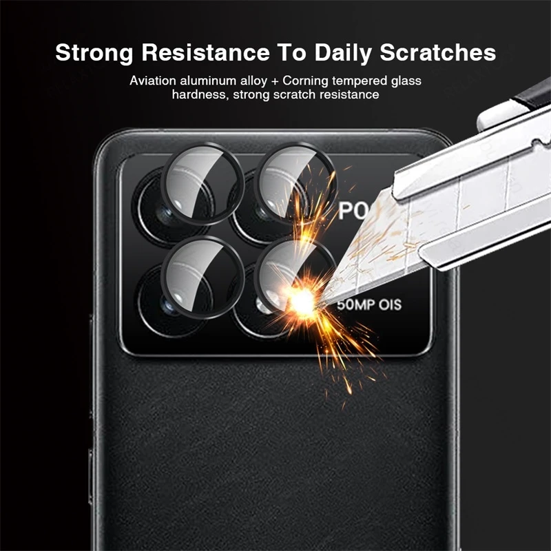 For Xiaomi Poco F6 Pro 5G Case 9D Tempered Glass Camera Protectors Matel Ring Lens Cap PocoF6 Poko Little F6Pro F 6 Pro 6Pro 6F