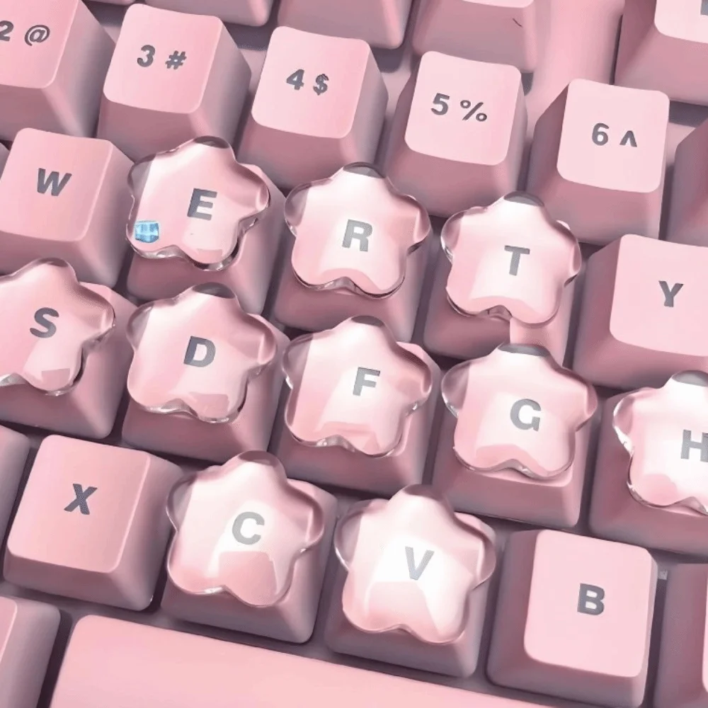 3D Clear Raised Keyboard Stickers Raised Pad Silicone Long Nails Keyboard Stickers Comfortable Protection Transparent