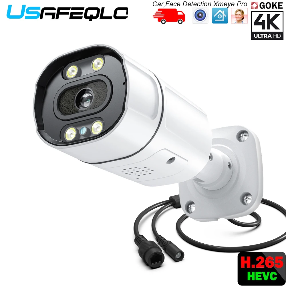 

New 4K 8MP IP Camera Audio POE H.265 NETIP Onvif Metal Bullet CCTV Home 4MP Color Night Vision Security Camera