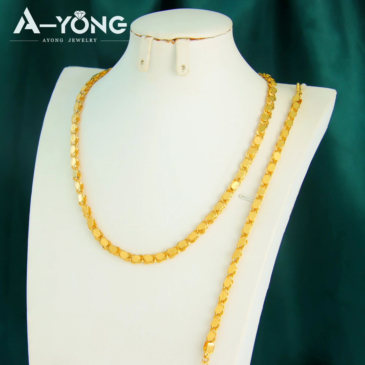 

Nigeria Wedding Jewelry Necklace Bracelet Set 21k Gold Plated Turkish Bridal Wedding Chains Oman Women Vintage Party Jewelrys