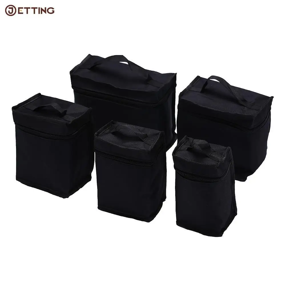 5Sizes Large Capacity Makeup Bag Black Folding Canvas Cosmetic Bag Art Markers Zipper Hold Markers Pen