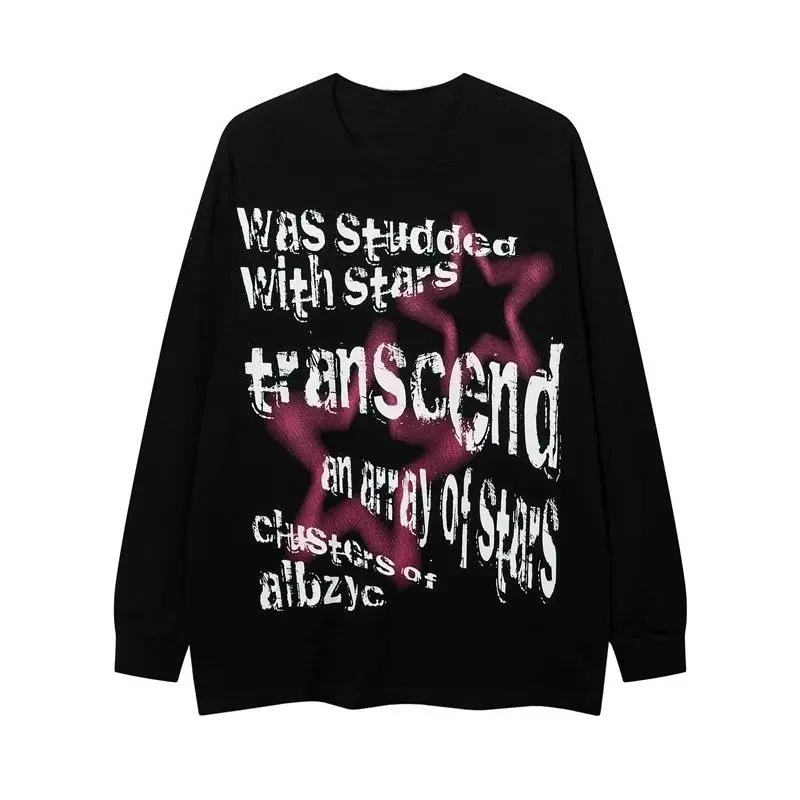 

2025 Autumn and Winter Round-neck Hoodie American Dark Style Letter Print High-end Luxury Is for Both Men and Women Top