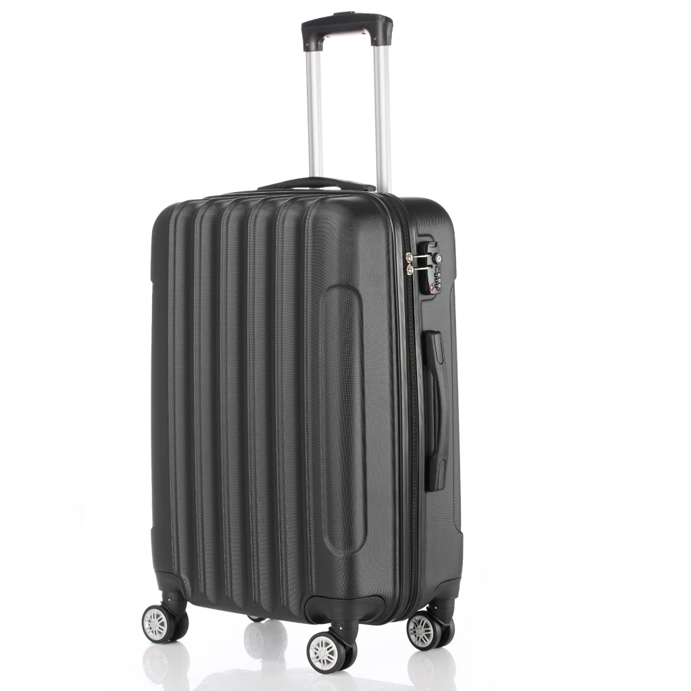 Lightweight 55cm Hard Shell Luggage with Adjustable Handle, 34L Rolling Suitcase, Made of ABS Material