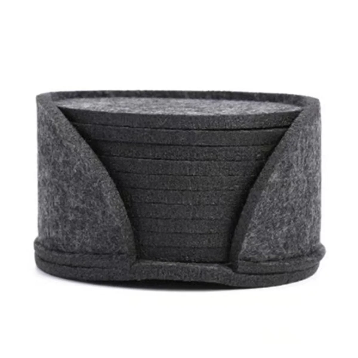 50PCS Round Felt Coaster Dining Table Protector Pad Heat Resistant Cup Mat Coffee Tea Hot Drink Mug Placemat,Dark Gray