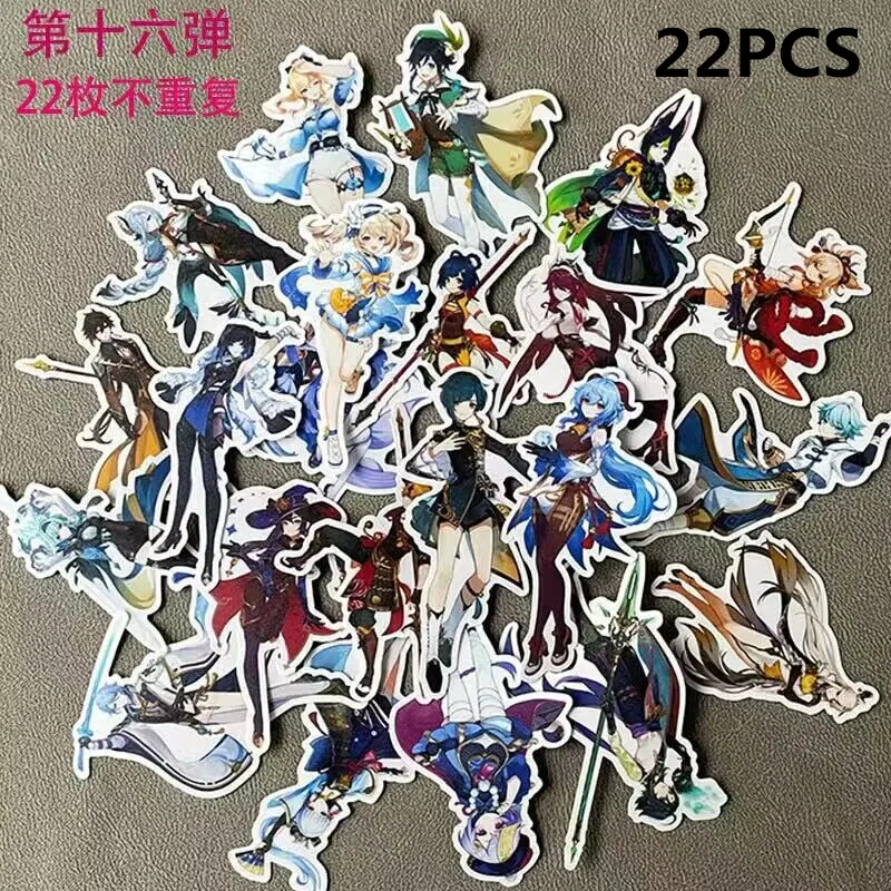 40 PCS Anime Genshin Impact Scaramouche Tighnari Cute Stickers Game Figure Label Sticker Phone Laptop Guitar Luggage Decoration