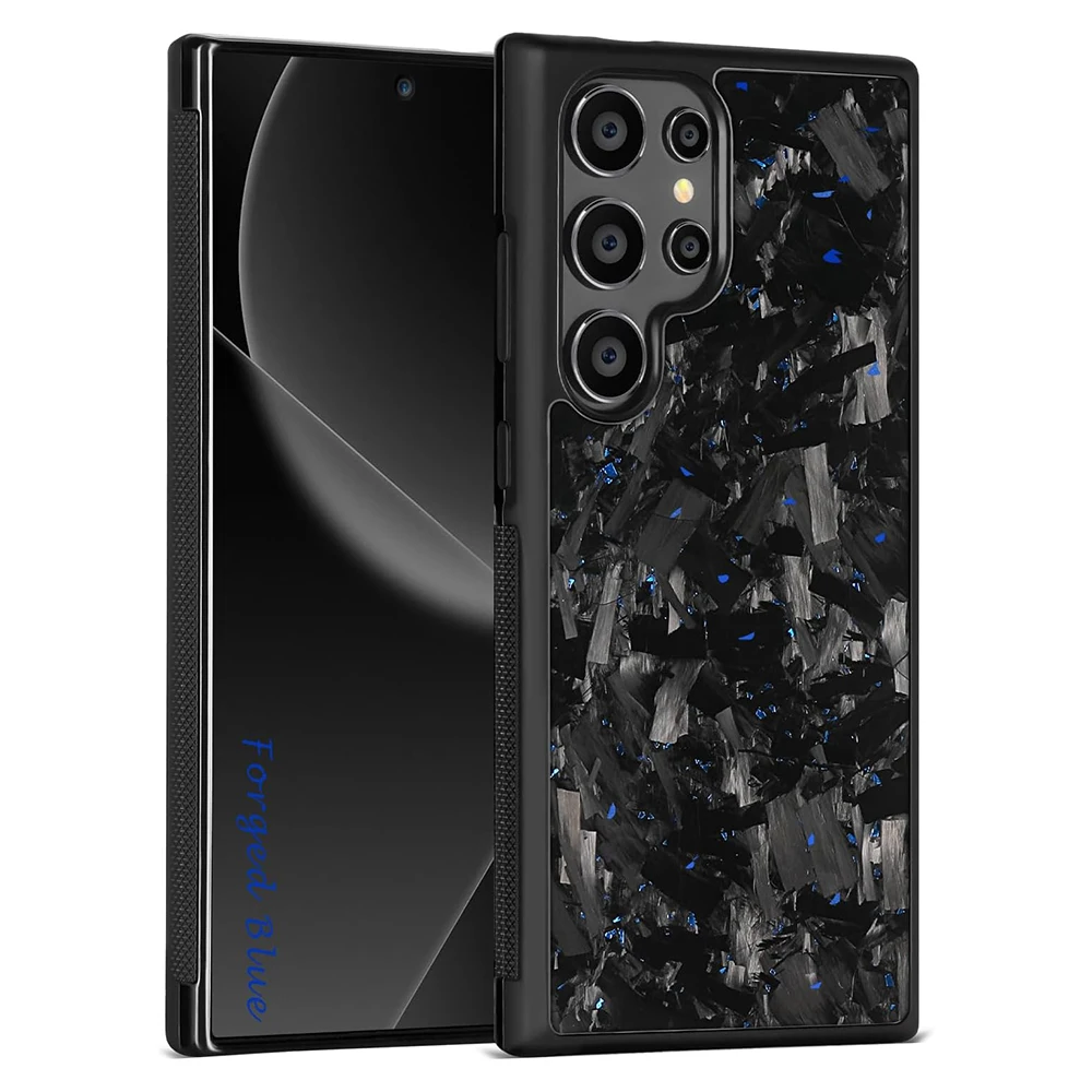 

Модный модный чехол для телефона из настоящего кованого углеродного волокна для Samsung Galaxy S25 S24 S23 Ultra Plus, противоударный противоскользящий беспроводной чехол