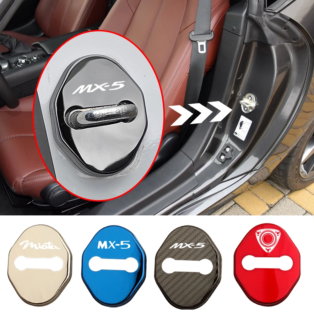 Car Door Lock Cover For Mazda MX-5 Miata NC ND 2010 2011 2012 2013 2014 2015 2016 2017 2018 2019 2020 2021 2022 2023 2024 2025