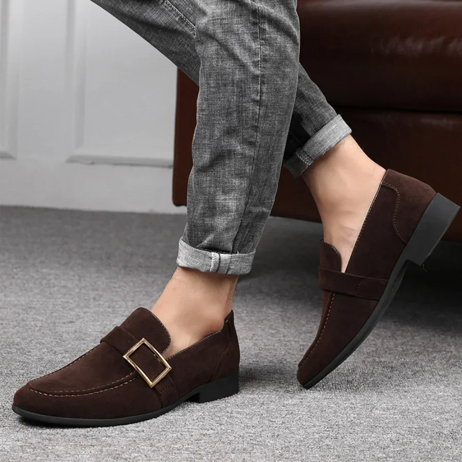 Spring New Mens Casual Business Shoes Loafers Men Dress Shoes Faux Suede Driving Shoes Fashion Formal  for Men Sneakers