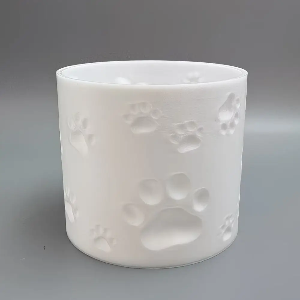 3D Printing Flower Pot Cylinder Shape Paw Print Cactus Planter Storage Box Plastic Succulent Plant Container Window Shelf
