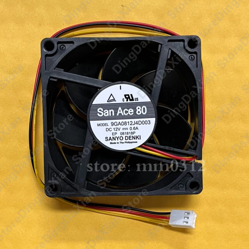g For San Ace 80 9GA0812J4D003 12V 0.6A 8CM 8025 3-wire chassis cooling fan