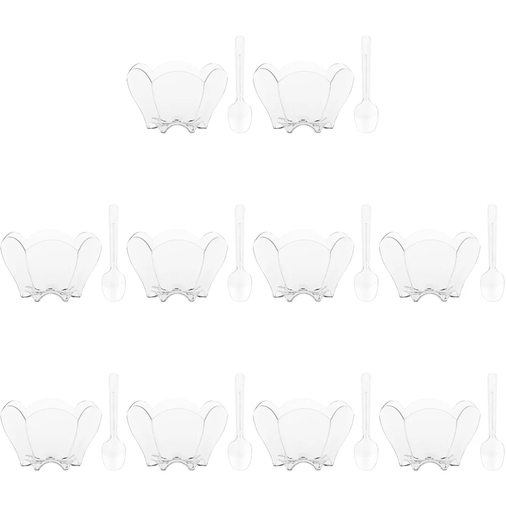 

1 set Ice Cup Dessert Disposable Plastic Pudding Cups Clear Multi-Function Mousse Tiramisu Cups Compact Party for Birthday