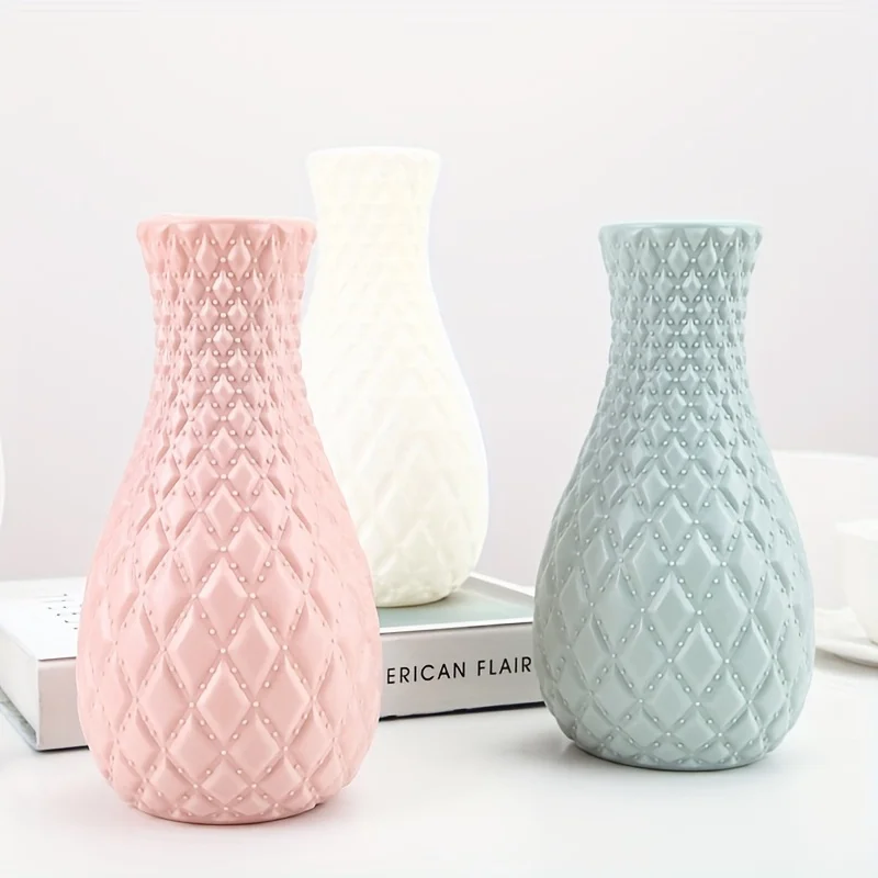 1 Stück Kunststoffvase aus Keramik, geeignet für kreative Blumenarrangement-Dekoration von Räumen, Hochzeiten und Szenen