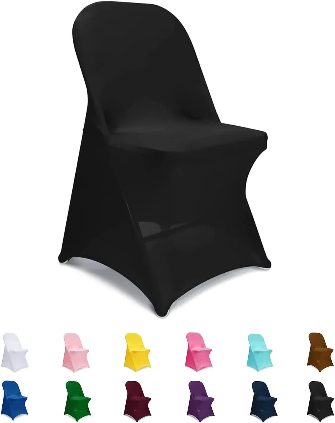 

Black Spandex Chair Covers, 20 Pack Universal Fit Slipcovers for Weddings, Parties, and Banquets