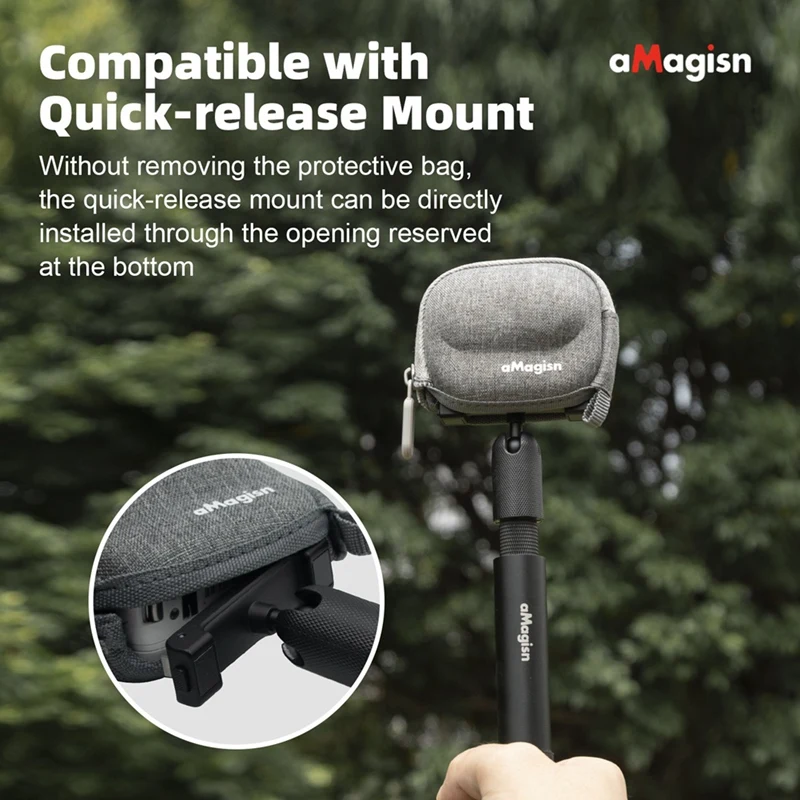 AMAGISN Mini Estojo de armazenamento Bolsa de transporte Caixa protetora rígida para Insta360 GO 3 Acessórios para câmera de ação