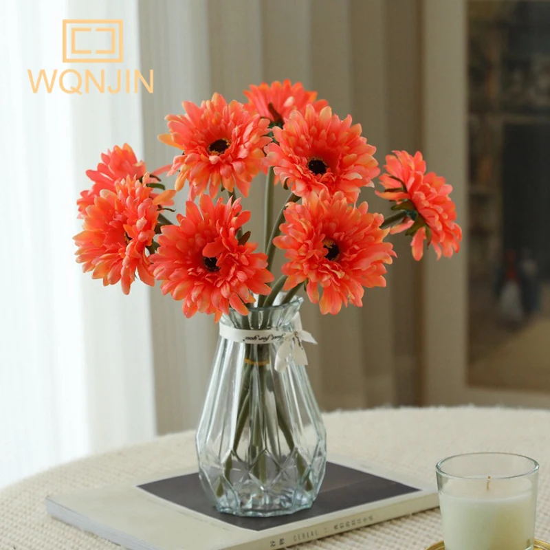 5PCS,Chrysanthemum Small Sunflower Decoration Artificial Sunflower Flower Colorful Silk Daisy Home Flower Arrangement Wedding
