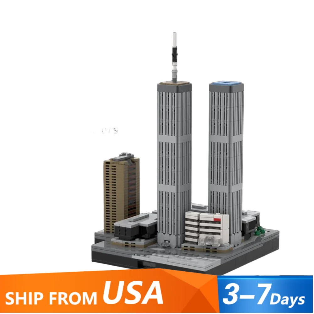 

MOC Urban Architecture Trade Center Creative Modular Building Block Toy Children's Birthday Gift 1107pcs