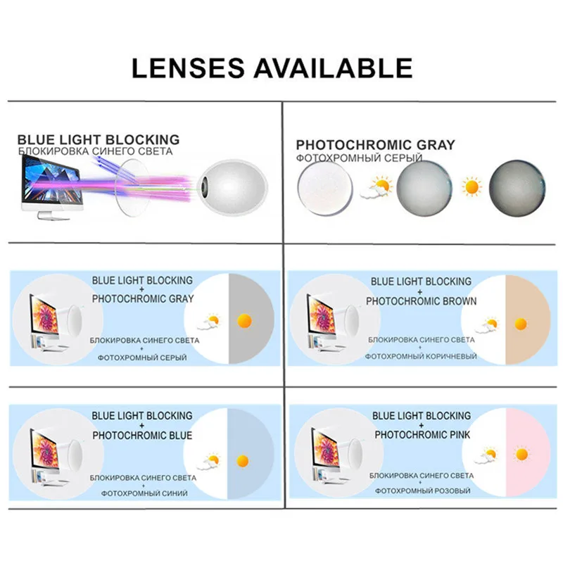 Myopia Glasses SPHERE Power -0.5 to -10 Women Men Alloy Frame Anti Blue Ray Or Photochromic Lenses Prescription Custom F197