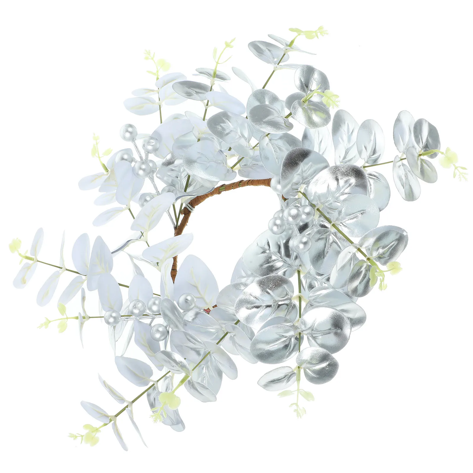 

Christmas Wreath Garland Leaf Ring Pillar Party Home Decoration Hanging Wreath Table Ornament Festive Atmosphere