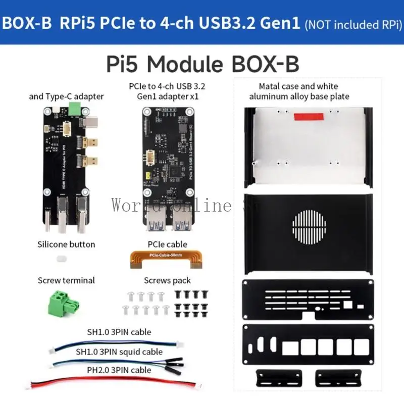 

Aluminum Protective Case With PCIe USB 3.2 Gen1 Port to 4 Channel USB 3.2 Gen1 Adapter Development Board Installation 87HC