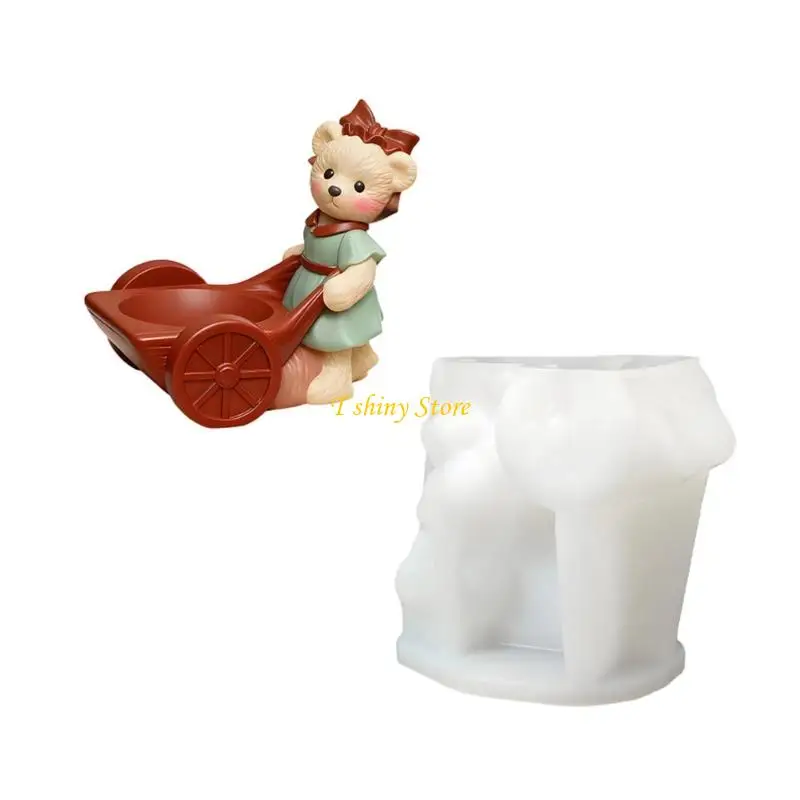 

N58F силиконовая форма для создания забавных предметов в форме медведя, уникальная форма для изготовления банок для хранения,