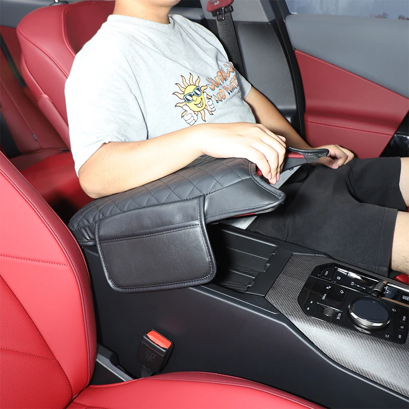 

Gao Ruying For BMW X3 G45 2025-2026 Leather Black Car Central Control Armrest Box Cover Storage Bag Interior Car Accessories
