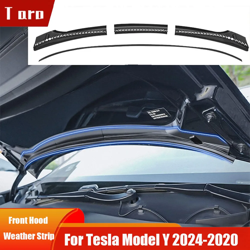 Front Hood Weather Strip for Tesla Model Y  2024-2021 Rubber Seal Protector Front Trunk Hood Dust Proof Seal Guard Strip