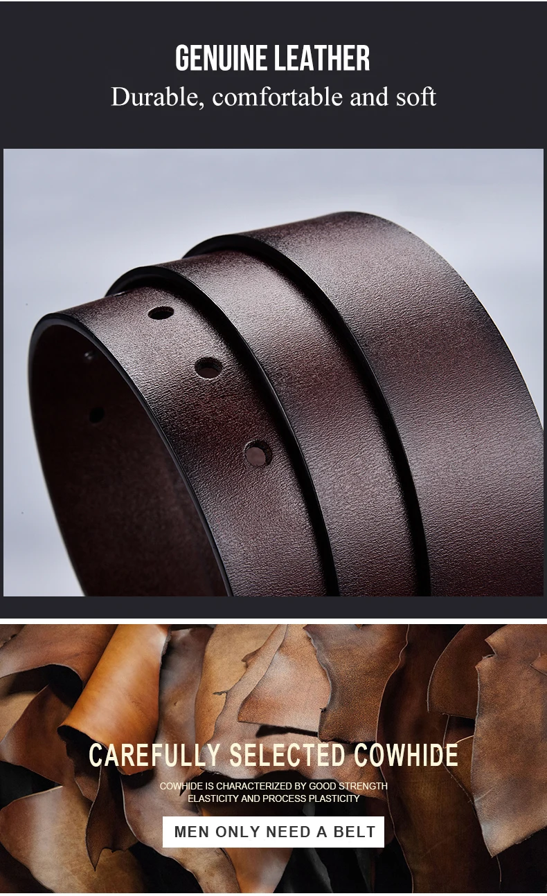 New Trend High Quality Buckled Jeans Leather Casual Business Cowboy Belt Men's Fashion Designer_maomaolike.com