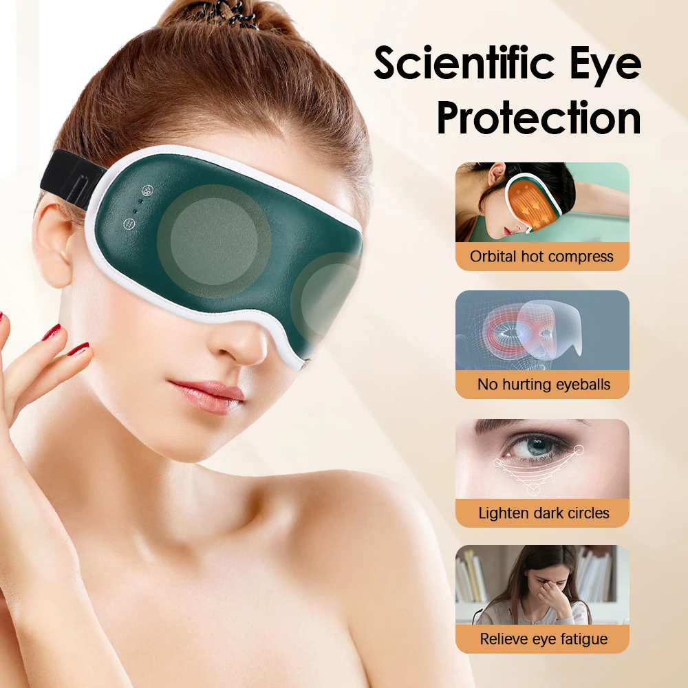 Wireless Graphene Heating Eye Massager Ice and Hot Compress Eyeshade Relieve Fatigue Vibration Massage Eye Mask Relax Protect