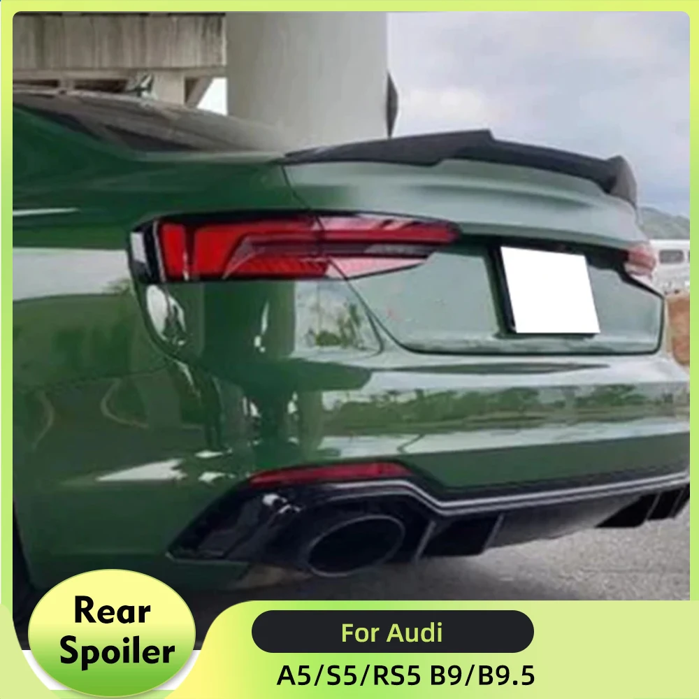 S5 B9 DRY Carbon Fiber Car Trunk Spoiler Boot Wing For Audi A5 S5 RS5 B9 B9.5 High Kick Lip Spoiler Trunk Boot Carbon Wing