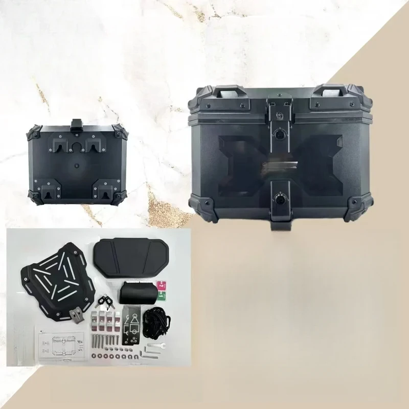 65L X Design Silver Waterproof Motorcycle Delivery Box Top Aluminum Alloy Rear