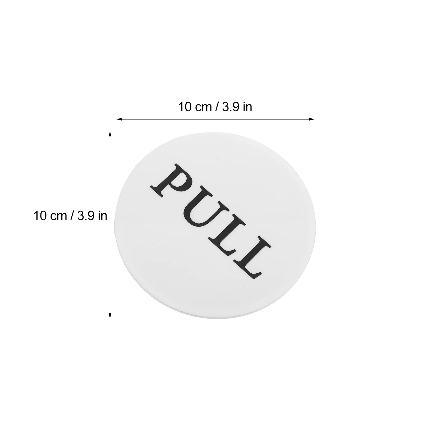 2Pcs Push Pull Door Sign Self-Adhesive Acrylic Round Sticker Removable Marker for Commercial Stores Cafes Offices