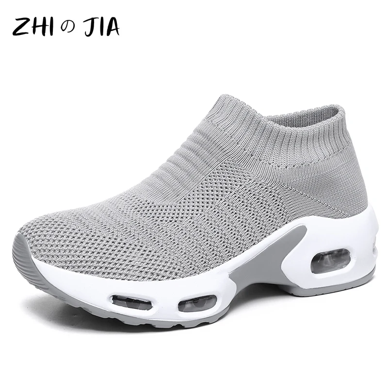 

Популярные женские носки, дышащая сетчатая спортивная обувь большого размера, увеличивающие рост кроссовки на воздушной подушке для фитнеса 35-42